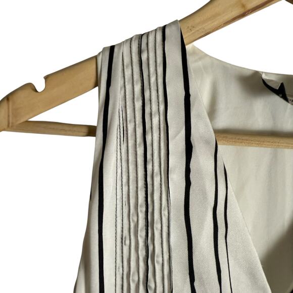 3.1 Phillip Lim High Low Painted White Striped Sleeveless V-Neck Midi Dress 2 - Picture 6 of 15